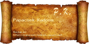 Papacsek Kadosa névjegykártya